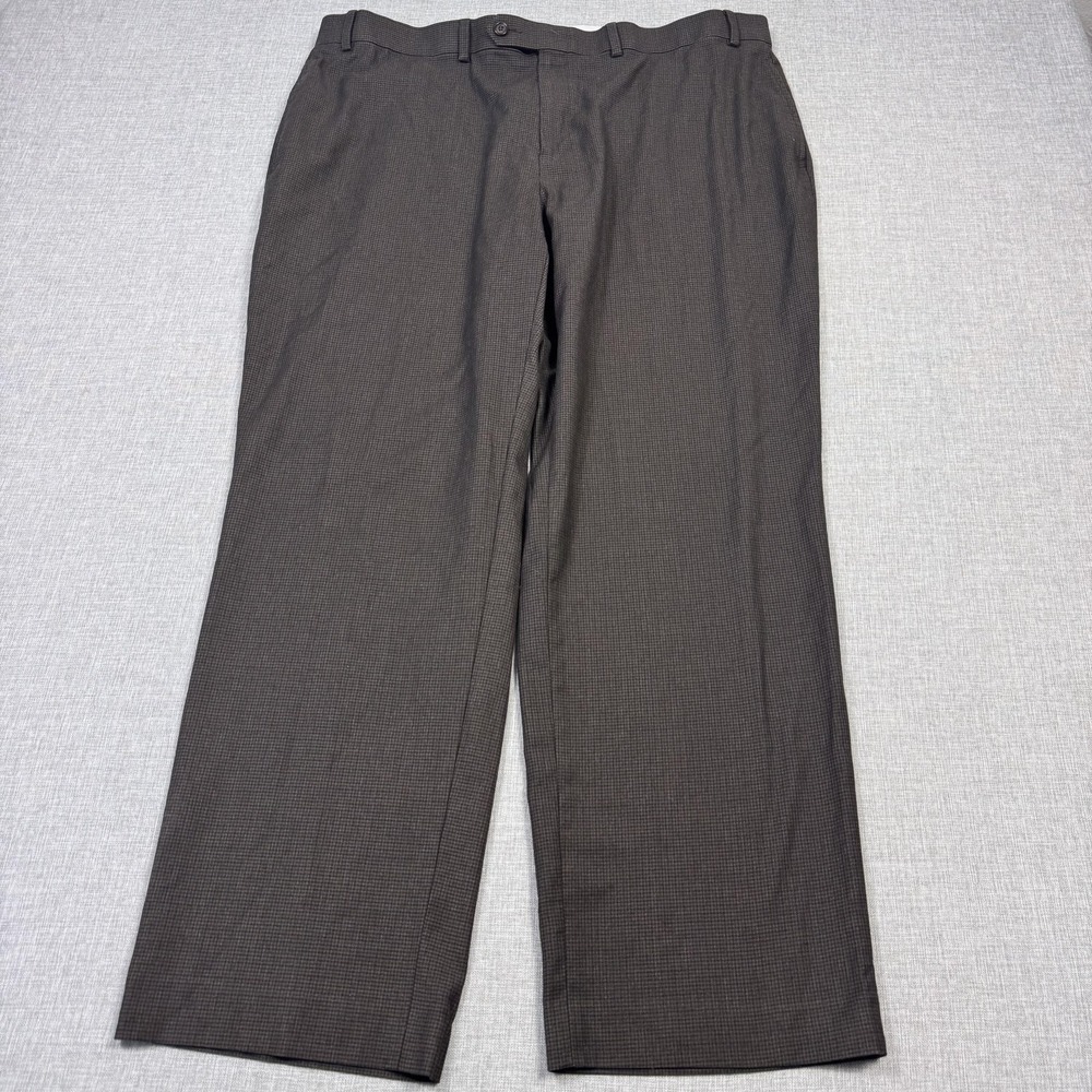 Ralph Lauren Pants Mens 36x30 Brown Check Dress Pants Polyester Stretch